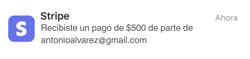 Notificación de pago